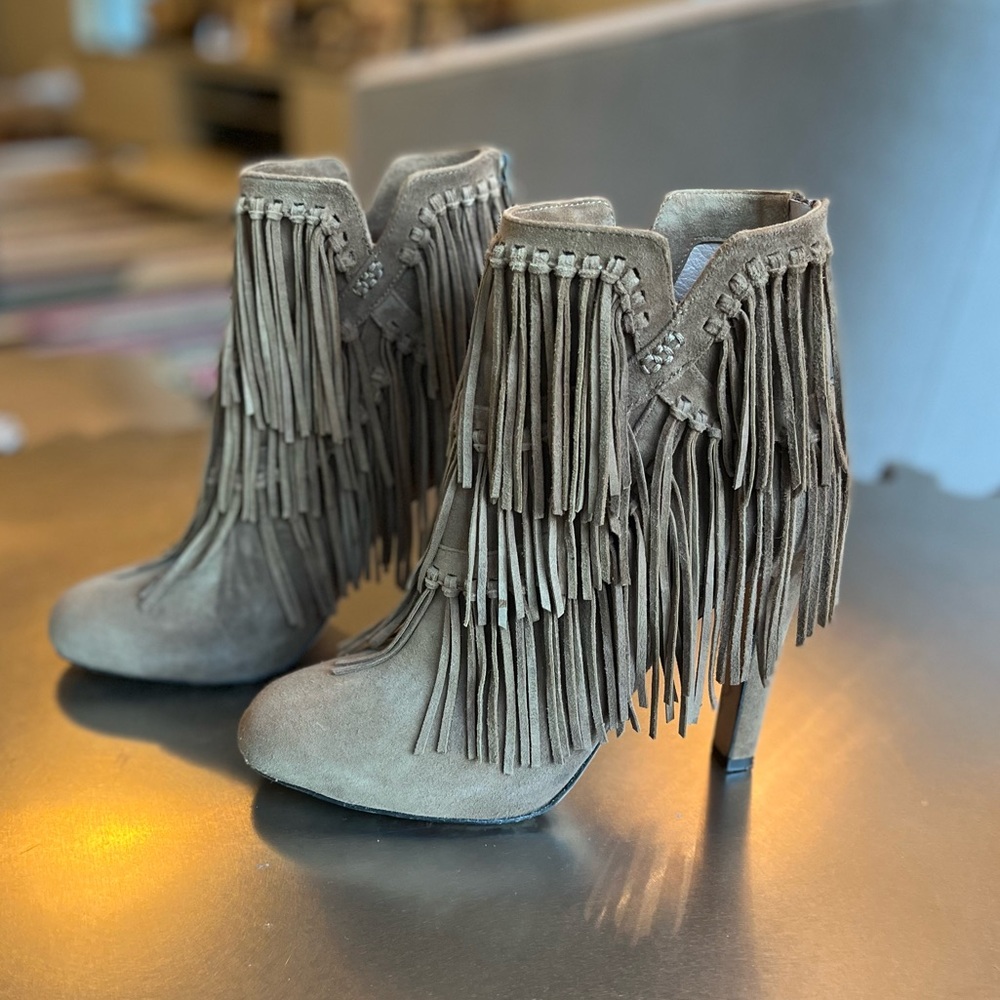 JEAN-MICHEL CAZABAT SUEDE FRINGE BOOTIE